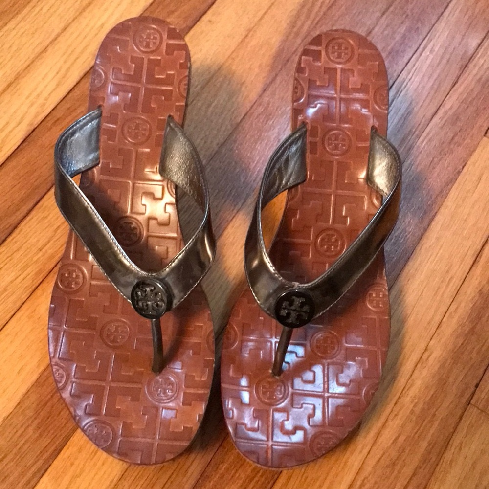 Tory Burch Thora Cork Wedge Pewter Sandals
